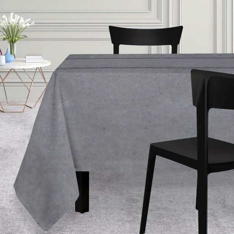 Soleil D Ocre - Nappe rectangle 150x300 cm venise gris, par Soleil d'Ocre