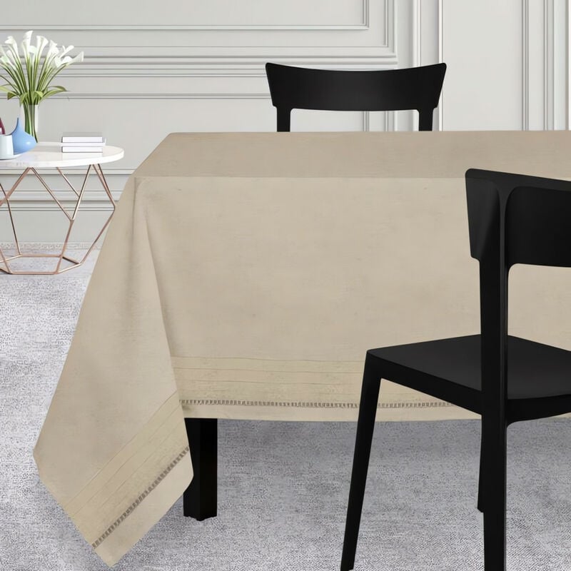 Soleil D Ocre - Nappe carrée 180x180 cm venise beige, par Soleil d'Ocre
