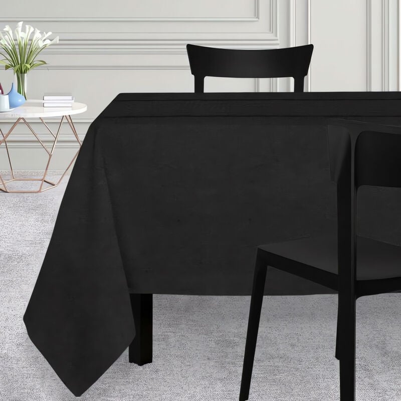 Soleil D Ocre - Nappe rectangle 150x250 cm venise noir, par Soleil d'Ocre