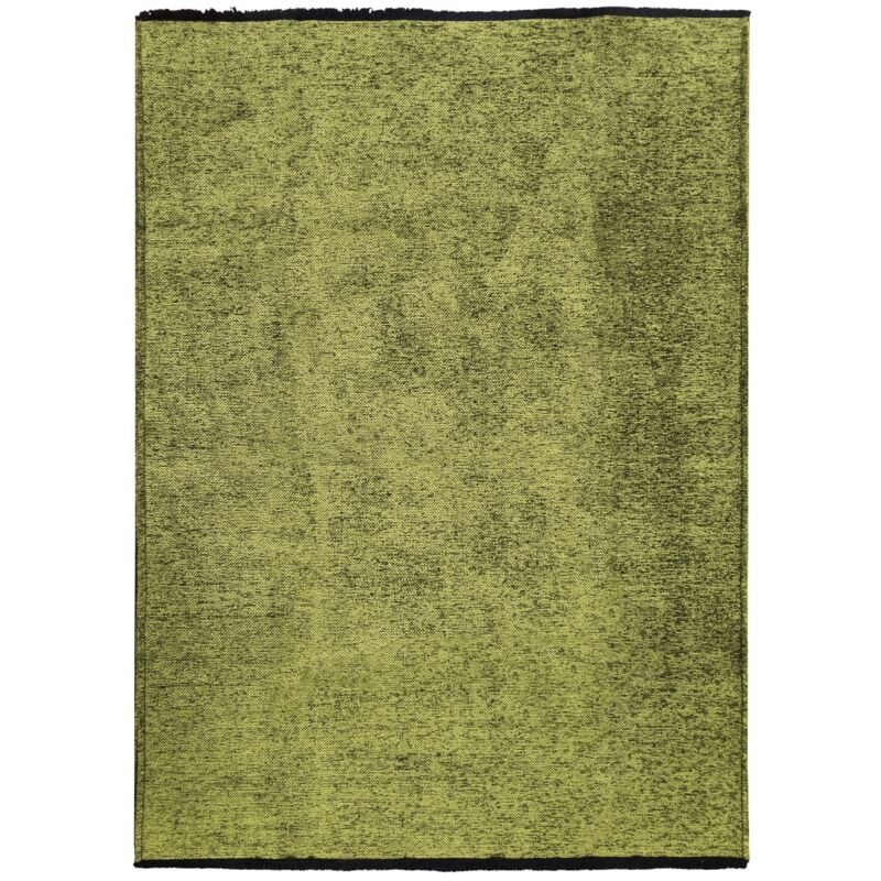 Thedecofactory - venice - Tapis en coton et polyester lavable tissé plat vert 120x170