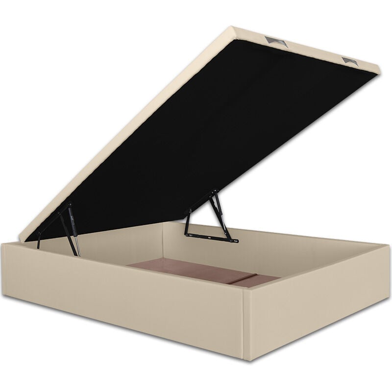 

Canapé Abatible Lisboa Gran Capacidad Tapizado en Polipiel Crudo 150 x 190 cm - Ventadecolchones