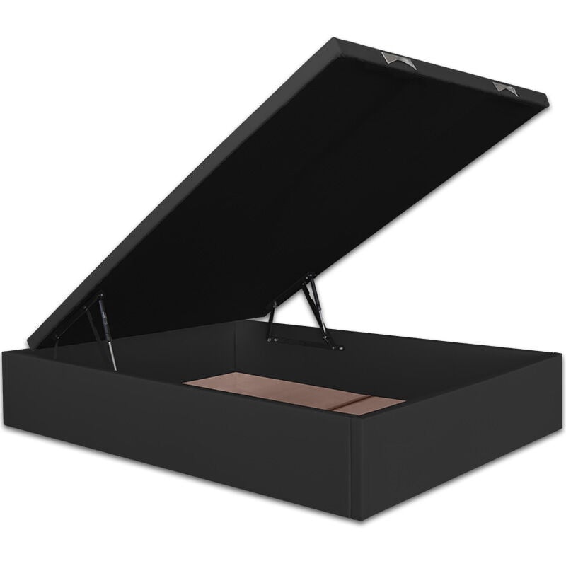 

Canapé Abatible Lisboa Gran Capacidad Tapizado en Polipiel Negro 100 x 200 cm - Ventadecolchones