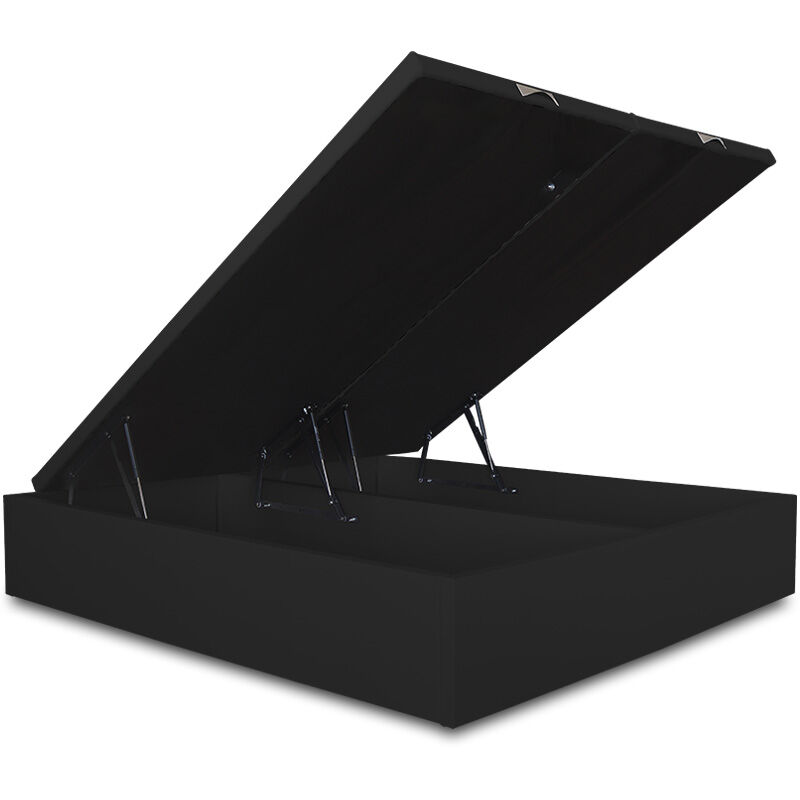 

Canapé Abatible Lisboa Gran Capacidad Tapizado en Polipiel Negro 150 x 180 cm (2 uds 75 x 180 cm) - Ventadecolchones