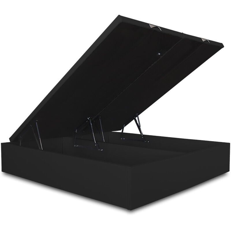 

Canapé Abatible Lisboa Gran Capacidad Tapizado en Polipiel Negro 160 x 200 cm (2 uds 80 x 200 cm) - Ventadecolchones