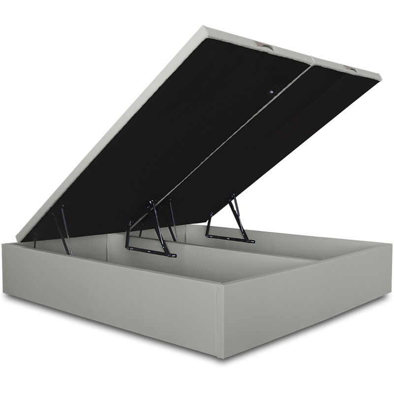 

Ventadecolchones - Canapé Abatible Lisboa Gran Capacidad Tapizado en Polipiel Plata 160 x 190 cm (2 uds 80 x 190 cm)