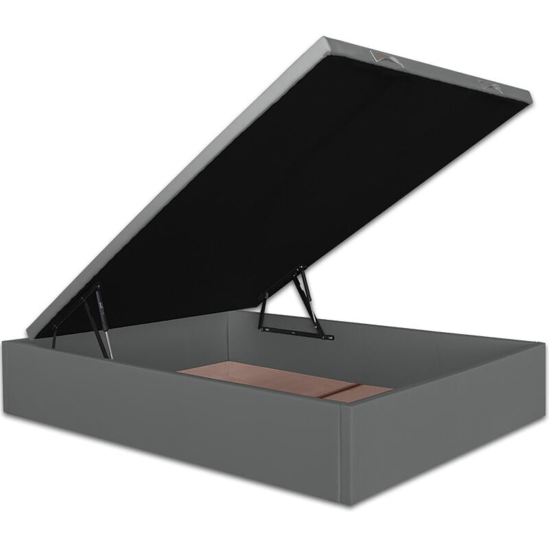 

Canapé Abatible Lisboa Gran Capacidad Tapizado en Polipiel Gris 140 x 200 cm - Ventadecolchones