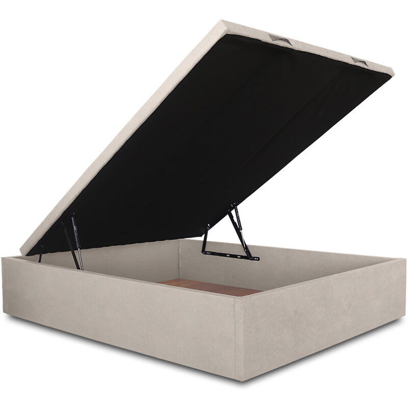 

Canapé Abatible Lisboa Gran Capacidad Tapizado en Tela Antimanchas Essence Crudo 100 x 190 cm - Ventadecolchones