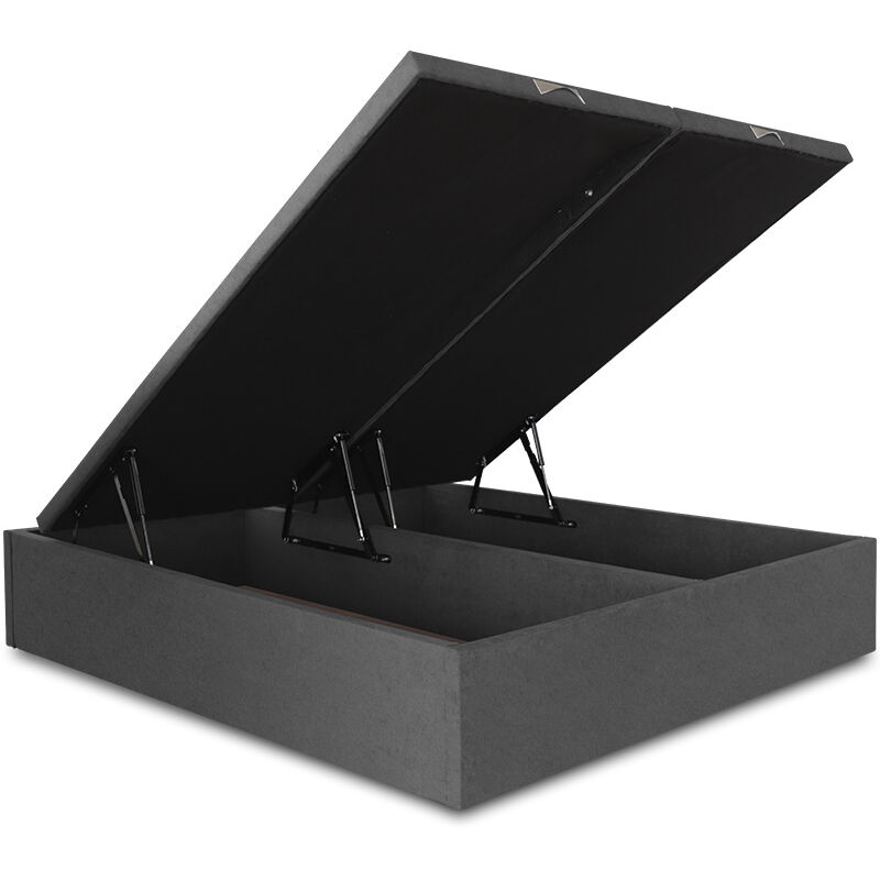 

Canapé Abatible Lisboa Gran Capacidad Tapizado en Tela Antimanchas Essence Gris Antracita 160 x 180 cm (2 uds 80 x 180 cm) - Ventadecolchones