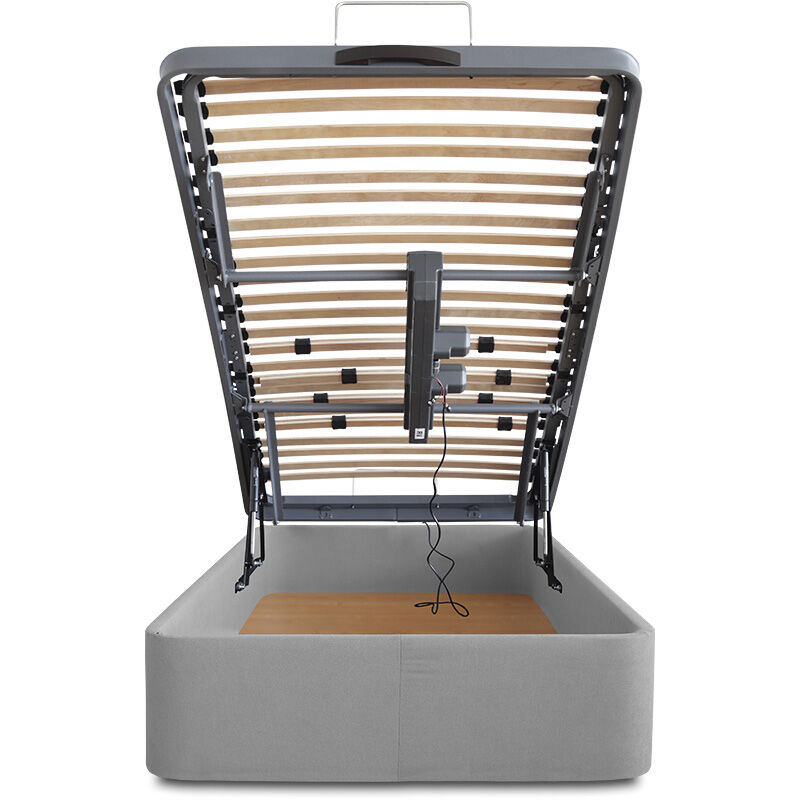

Ventadecolchones - Canapé Articulado Abatible Gran Capacidad Tapizado en Tela Antimanchas Essence Gris Perla medida 80 x 190 cm