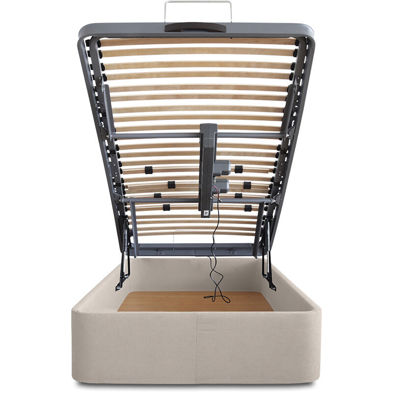 

Ventadecolchones - Canapé Articulado Abatible Gran Capacidad Tapizado en Tela Antimanchas Essence Crudo medida 90 x 190 cm