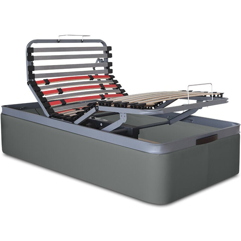 

Ventadecolchones - Canapé Articulado Abatible Gran Capacidad Tapizado en Polipel Gris medida 90 x 200 cm