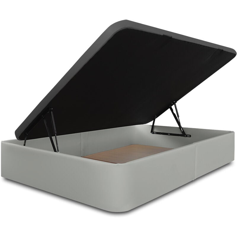 

Ventadecolchones - Canape Serena Apertura Lateral Tapa en 3D Tapizado en Polipiel Plata medida 140 x 180 cm