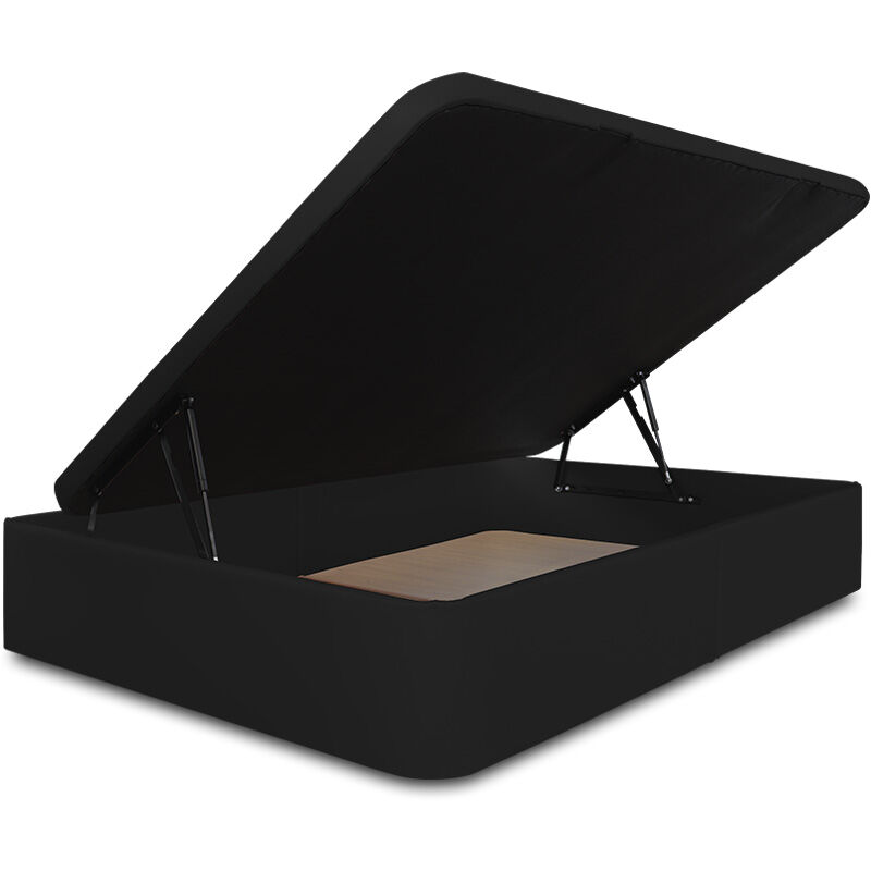 

Ventadecolchones - Canape Serena Apertura Lateral Tapa en 3D Tapizado en Polipiel Negro medida 90 x 180 cm