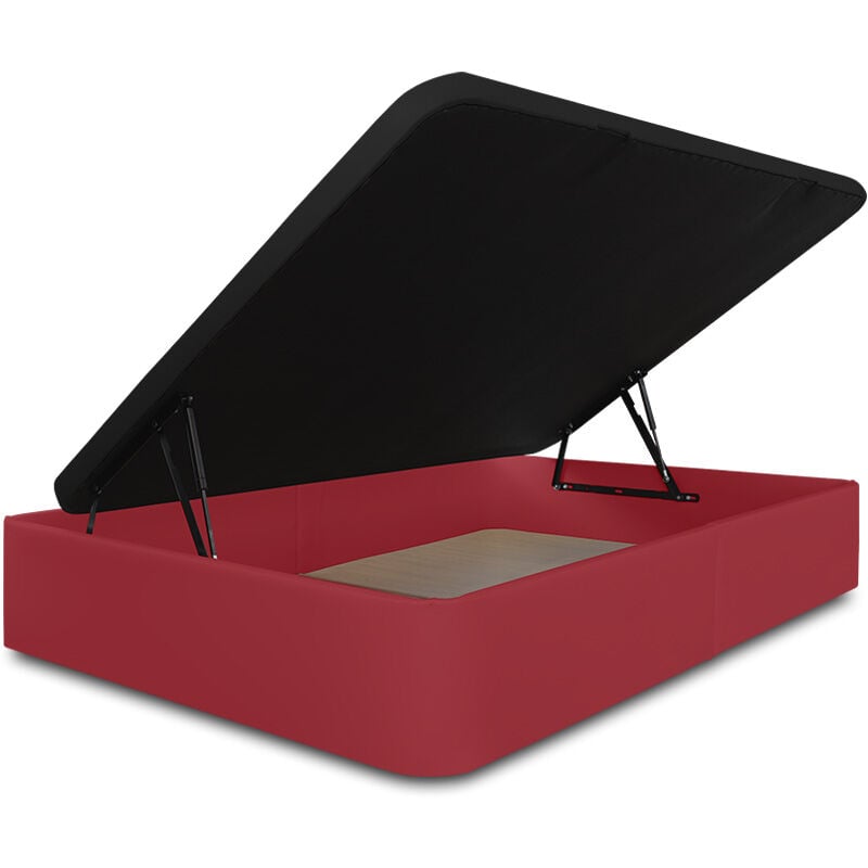 

Ventadecolchones - Canape Serena Apertura Lateral Tapa en 3D Tapizado en Polipiel Rojo medida 140 x 190 cm