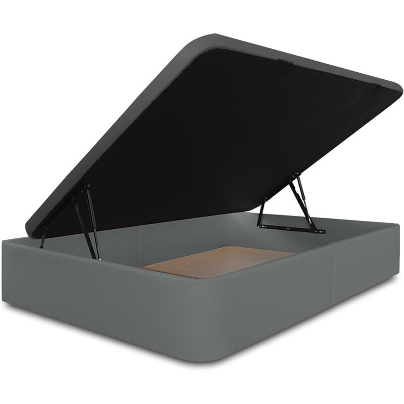 

Ventadecolchones - Canape Serena Apertura Lateral Tapa en 3D Tapizado en Polipiel Gris medida 90 x 200 cm