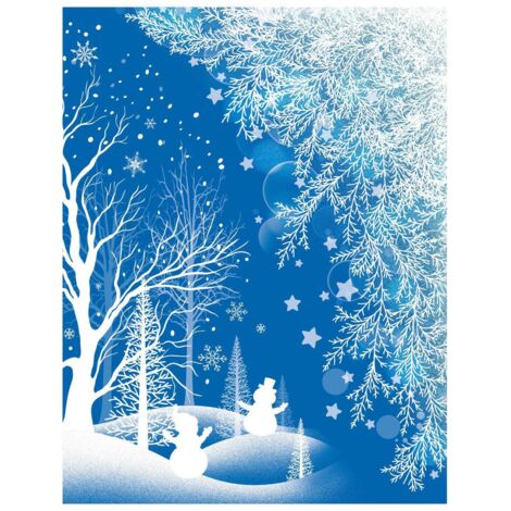 Ventana deco de purpurina blanca 29x41cm - Feeric lights & christmas