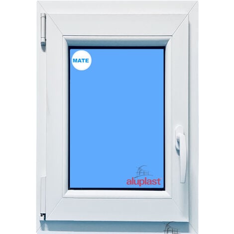 Ventana PVC 800x1000 Blanca Oscilobatiente Izquierda Vidrio Mate