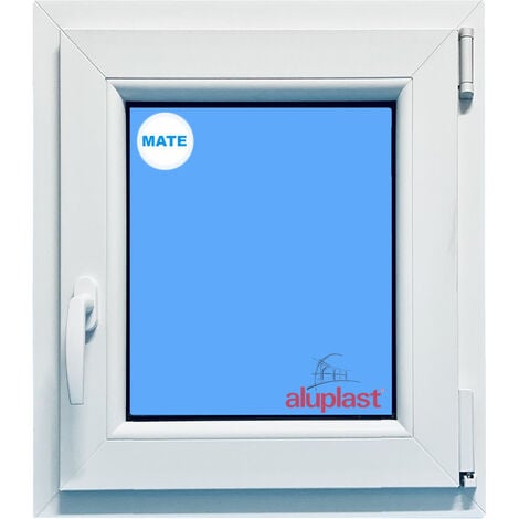 Ventana PVC - ALUPLAST - 600x800 Blanca Oscilobatiente derecha Vidrio Mate