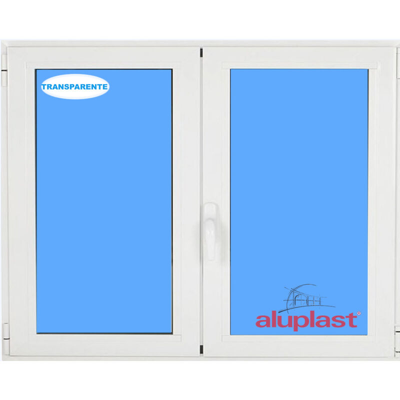 

Ventana PVC 1200x1000 Blanca 2 Hojas Oscilobatiente Vidrio Transparente