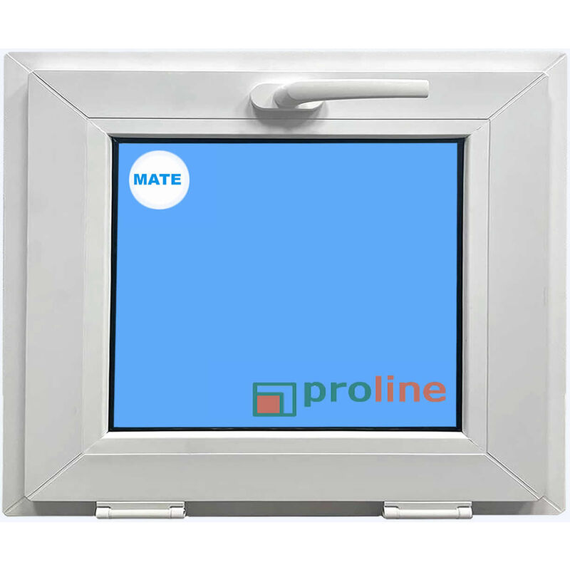 

Eco-blu - Ventana PVC 600X500 Blanca Abatible (Golpete) Vidrio Mate