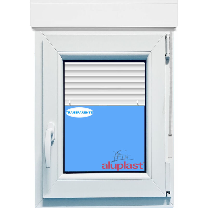 

Eco-blu - Ventana PVC 700x1155 Blanca Oscilobatiente Derecha con Persiana Vidrio Transparente