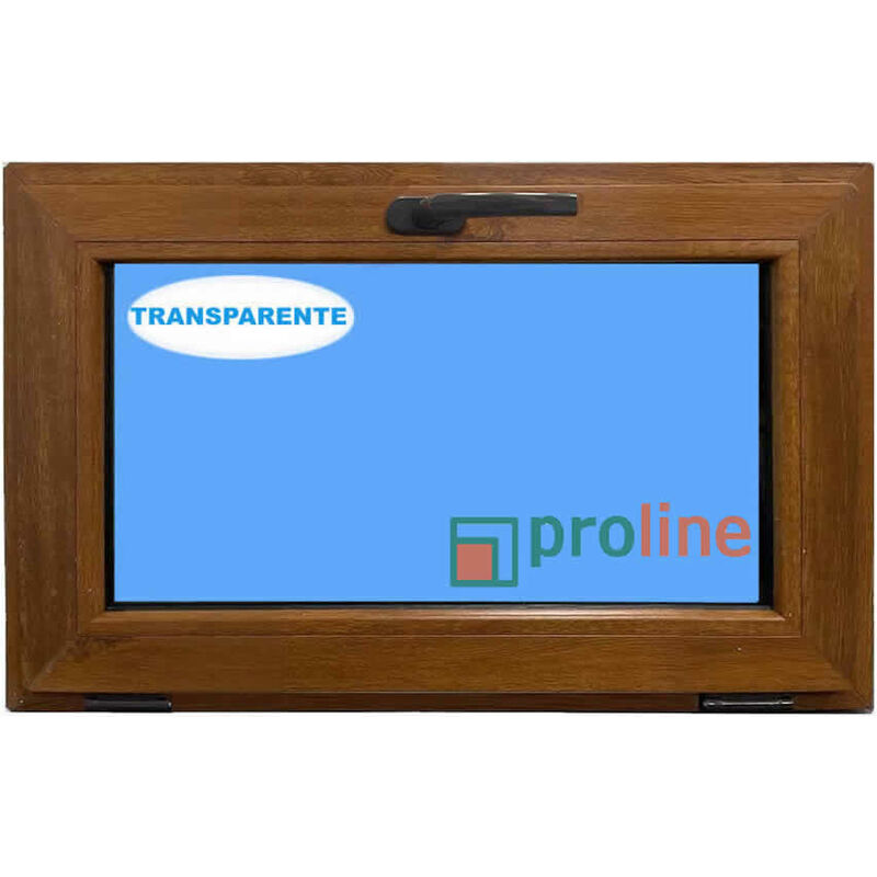 

Eco-blu - Ventana PVC 800X500 Roble Dorado Abatible (Golpete) Vidrio Transparente