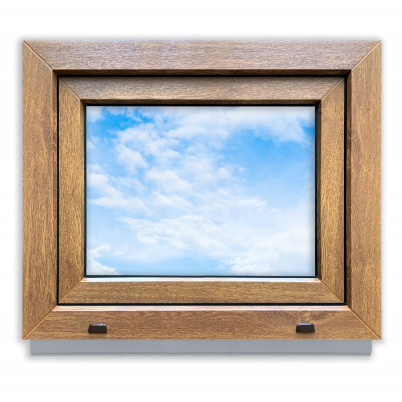 Ventana PVC Roble Dorado 60x50 IZQUIERDA nueva 600x500 mm oscilobatiente doble acristalamiento