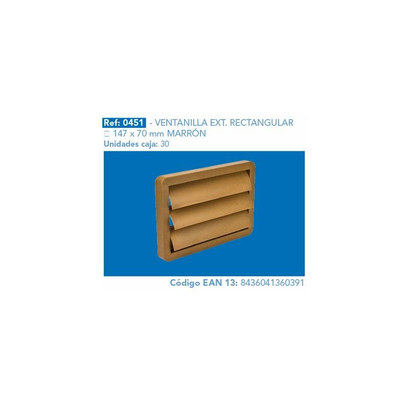 

Ventanilla Ext.Rectang.147X70 Marron Serie 0400