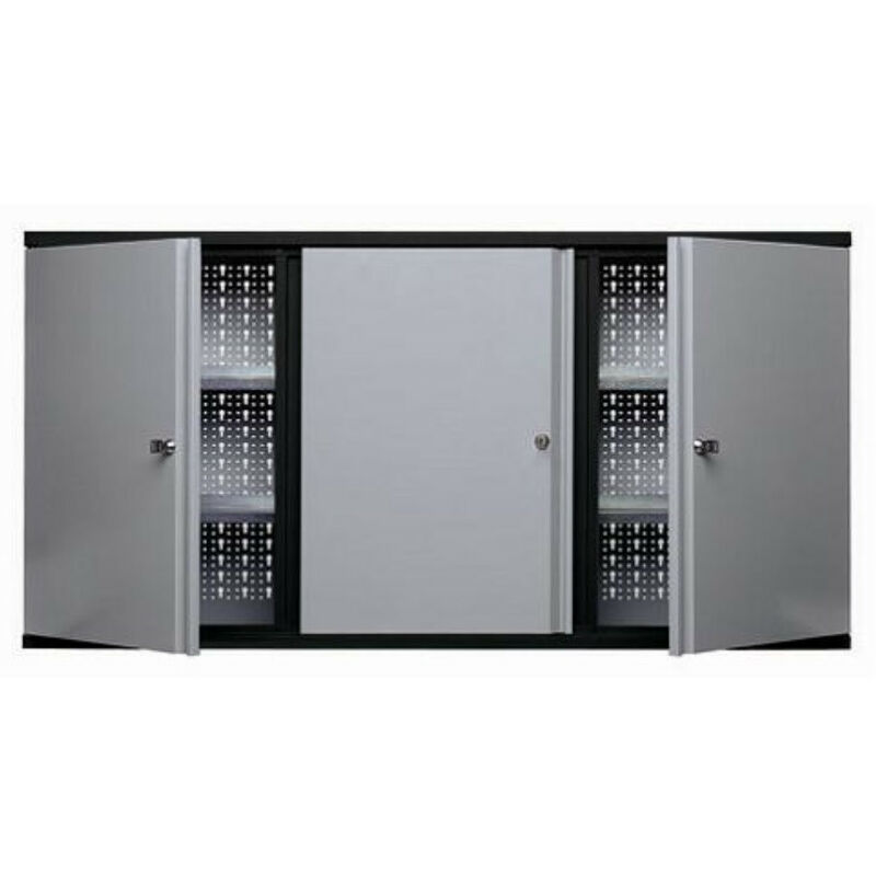 

Kupper - Ventas Armario de pared 3 puertas con cerradura 4 estantes - Gris