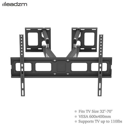 Vente flash TMSS-104 32 "-70" coin support de montage mural TV articulé à mouvement complet poids maximum 50Kg VESA 600×400