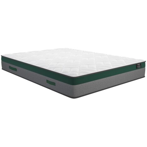 Vente-Unique – Matelas ressorts ensachés 160 x 200 cm épaisseur 22 cm – Soutien ferme – Réversible été/hiver – 800 ressorts pour confort optimal