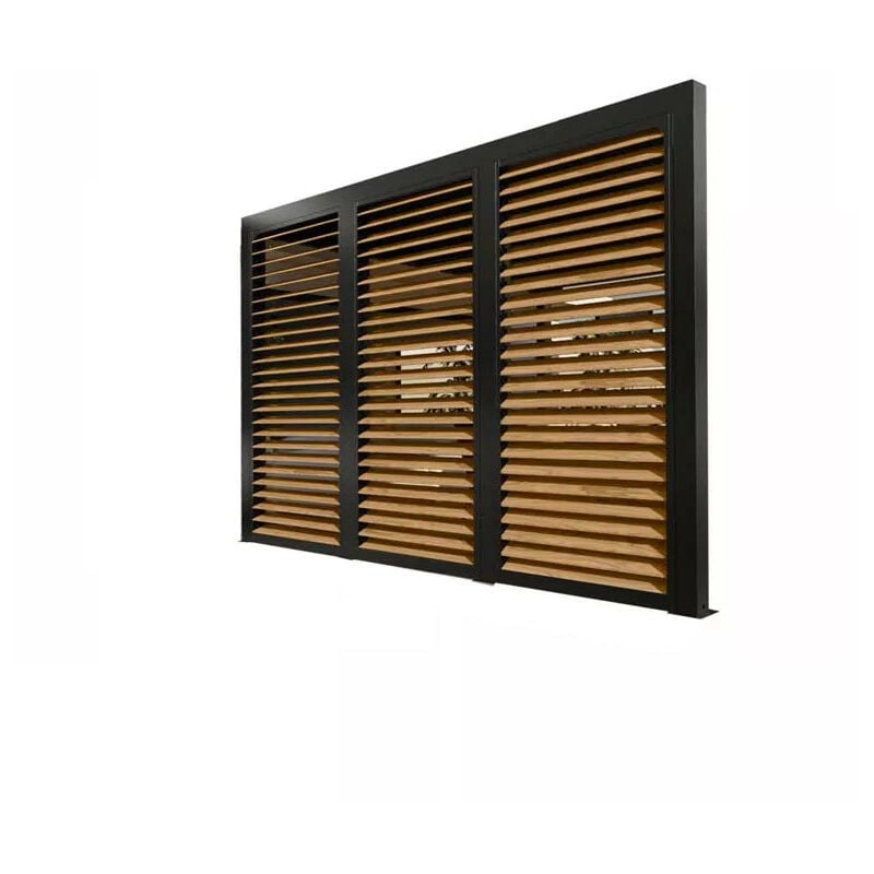 Ventelles alu Habrita Foresta PERBIV36B imitation bois pour côté 3,60m pour pergola bioclimatique PER3630BI et PER3660BI