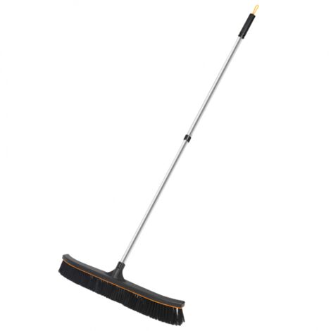 Venteo – Balai à feuilles professionnel – Tête large pour nettoyage rapide – Manche télescopique ergonomique – Poils longs renforcés pour sols durs