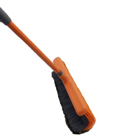 Venteo – Balai d'extérieur avec manche télescopique 140cm – Brosse incurvée 42cm – Technologie FLEXI BROOM pour nettoyage efficace