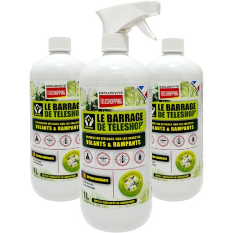 VENTEO - barrage aux insectes teleshopping - interieur & exterieur  Lot de 3 spray fourmis - multi-insectes  anti pucerons plantes exterieur
