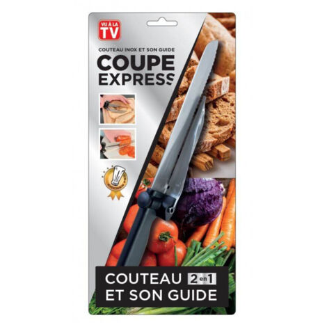 venteo - Couteau trancheur avec guide - Coupe Express - Noir - Adulte - Couteau précision