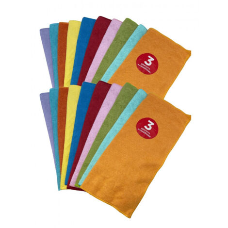Venteo – Lot de 14 chiffons microfibres ultra-absorbants – Anti-statiques pour surfaces variées – Nettoyage et lustrage efficace