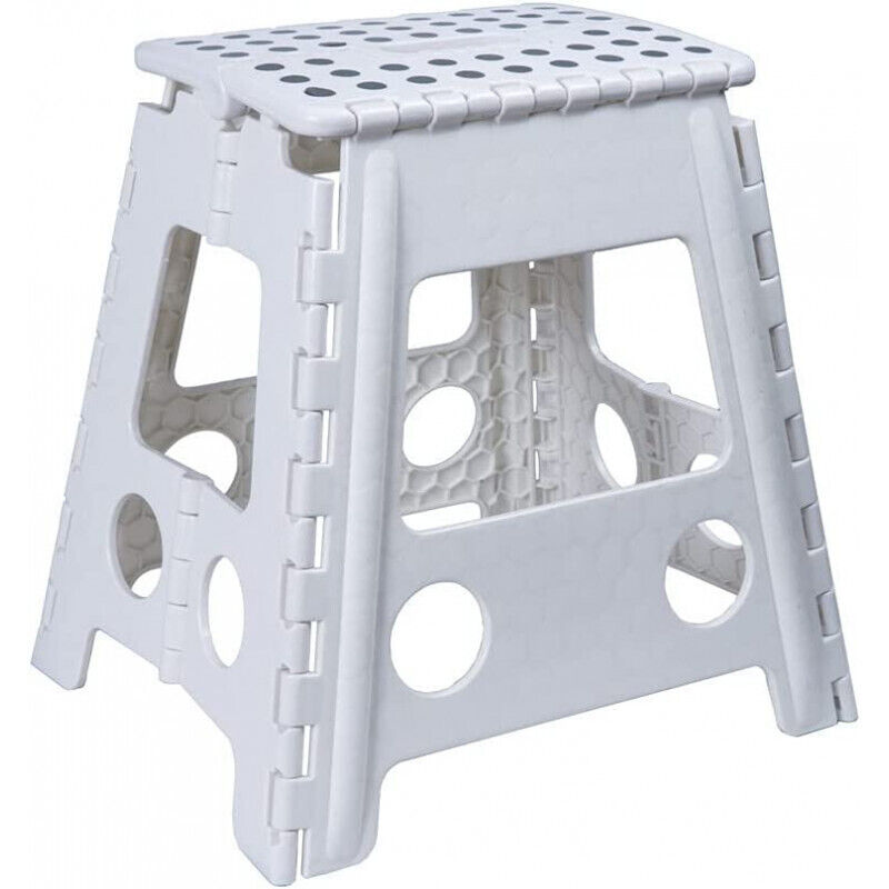 Venteo - Blanc 37.000000 Marche Pied Pliant grand modele - Résiste jusqu'à 150kg de charge
