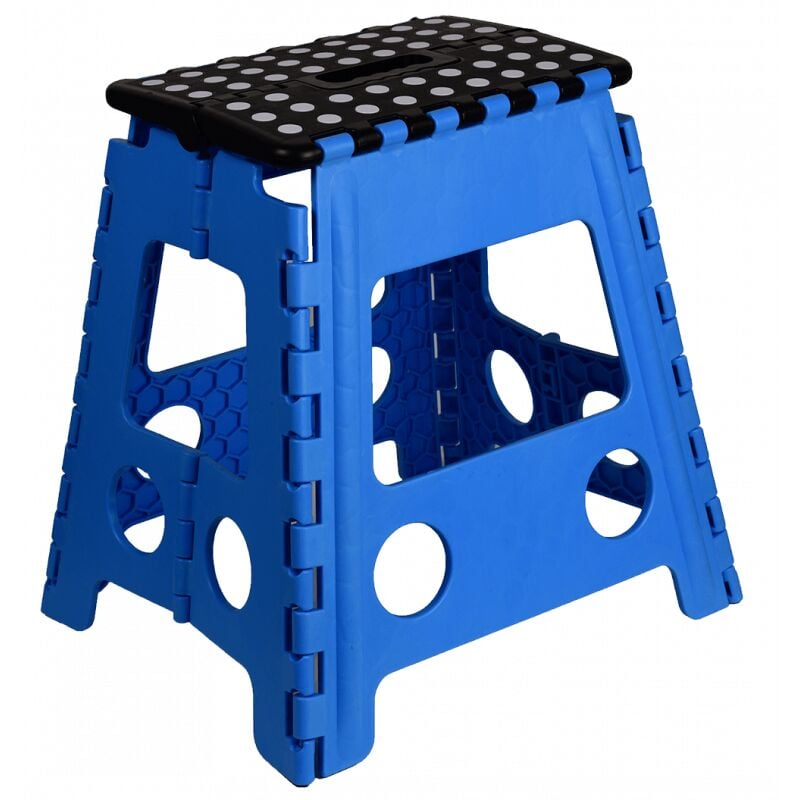 Venteo - Bleu 37.000000 Marche Pied Pliant GRAND MODELE - Résiste jusqu'à 150kg de charge
