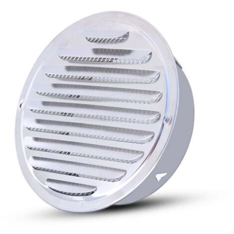 Ventilación de promoción: ventilación redonda de acero inoxidable con red y tubo de escape redondo, ideal para aberturas de 100 mm.