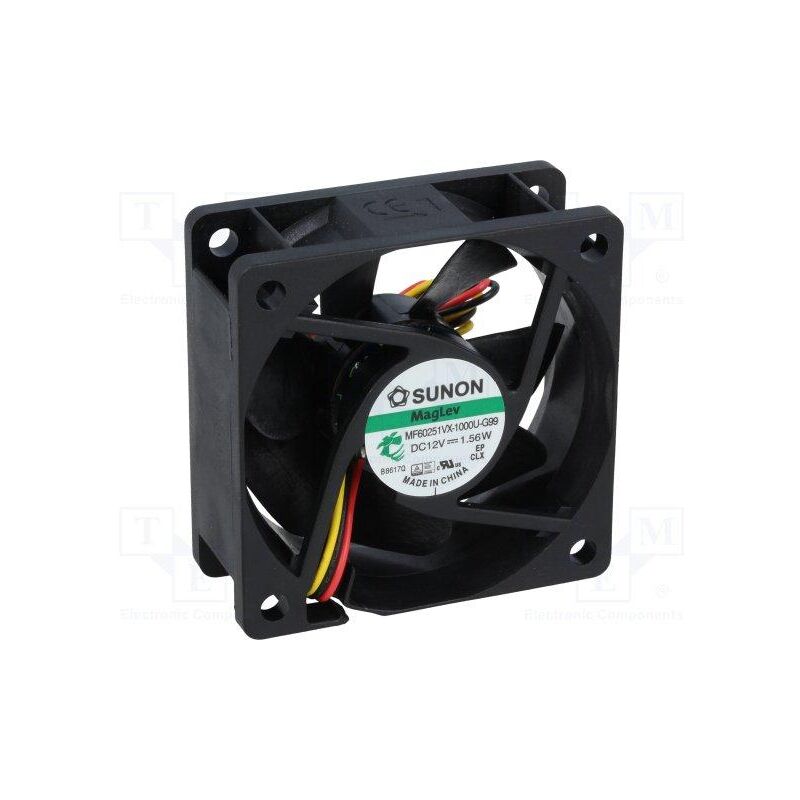 

Ventilador 12Vdc Medidas 60x60x25mm 3 Cables VAPO 1,56W - Sunon