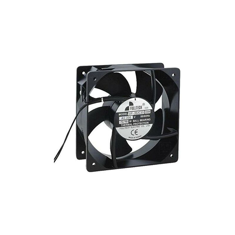 

Ventilador 230Vac Medidas 205x205x90mm 2 Cables 70W Rodamiento Bolas