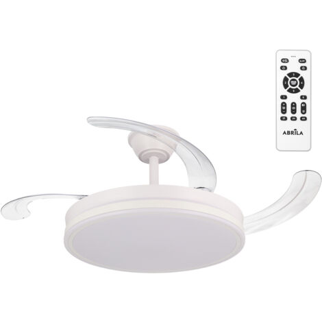 Ventilador 59w 6980lm Blanco 4 Aspas Desplegable 34,5/42x50/Ø107 3 Colores. Control Remoto + Regulación Intensidad