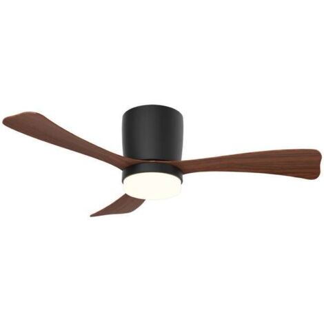 Ventilador a techo modelo Kent, 3 palas acabado negro/madera, 21cm(alto) 107cm(ancho) 107cm(fondo) .