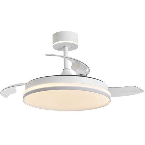 Ventilador a techo modelo Luxe 3 palas acabado blanco, 37cm(alto) 50cm(ancho) 50cm(fondo) .