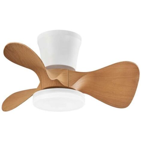 Ventilador a techo modelo Siux, 3 palas acabado blanco/madera, 25cm(alto) 56cm(ancho) 56cm(fondo) .