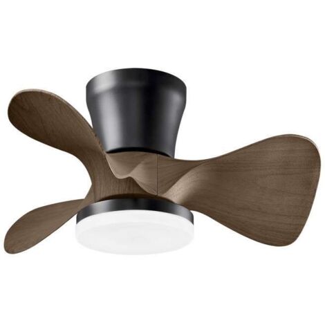 Ventilador a techo modelo Siux, 3 palas acabado negro/madera, 25cm(alto) 56cm(ancho) 56cm(fondo) .