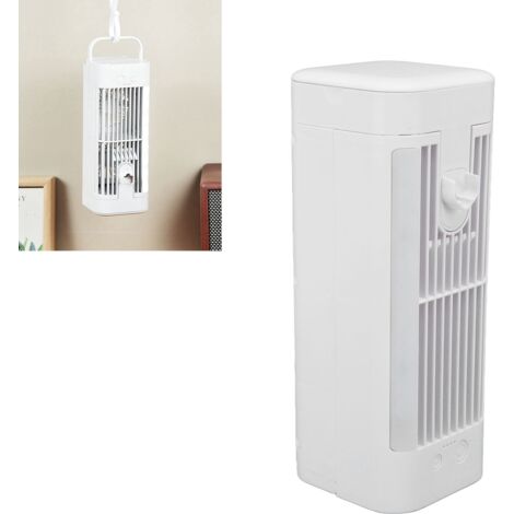 Ventilador/aire acondicionado de mesa portátil con pantalla LED y batería de iones de litio de 2400 mAh (8,5 cm x 8,5 cm x 22 cm) para el hogar, la oficina o la residencia de estudiantes.