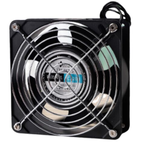 Ventilador axial Crediri para conducto de chimenea, con aspas metálicas insertables de alta temperatura y silenciador universal, 120 x 120 x 38 mm