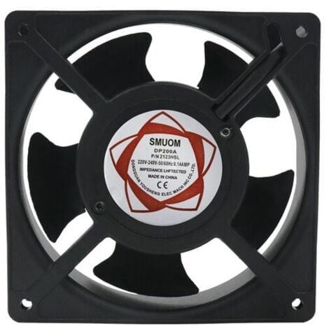 XVX Ventilador axial para chimenea tipo cassette, insertable, alta temperatura, aspas metálicas, silencioso y universal. 120x120x38mm. -